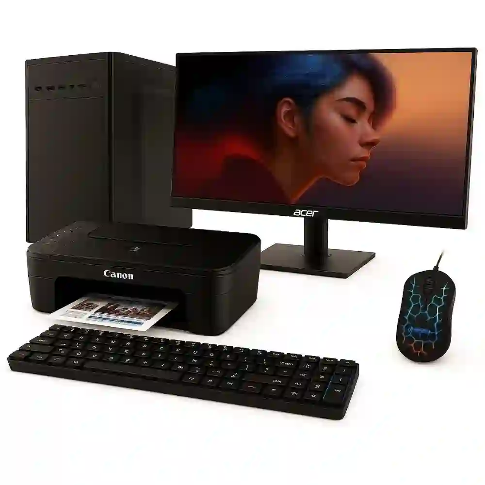 PC zostava Intel Celeron G5905 Dual Core | DDR4 RAM 8GB | SSD 256GB | Intel HD 7000 2GB | 24" LCD monitor | Multifunkčné zariadenie Canon Pixma | SET | WIN 11