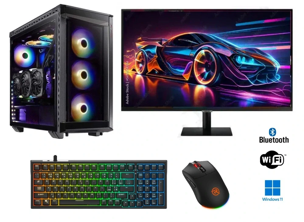 Intel Core i7-14700F – 20-jadrový procesor, vodné chladenie ARCTIC Freezer III 240, DDR5 RAM 32GB Kingston Fury Beast, SSD 1TB Kingston KC3000 NVMe, Gigabyte GeForce RTX 5060 WINDFORCE 8GB, WiFi 6E, Bluetooth 5.3, 32'' Samsung 4K monitor, herná klávesnica a myš, Windows 11 Pro