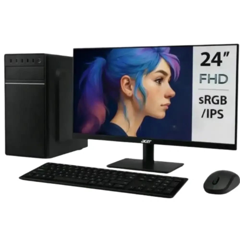 PC zostava AMD Ryzen 3 3200G Quad Core | DDR4 RAM 8GB | SSD 256GB | AMD Radeon RX Vega 8 | 24" LCD monitor | SET | WIN 11 Home