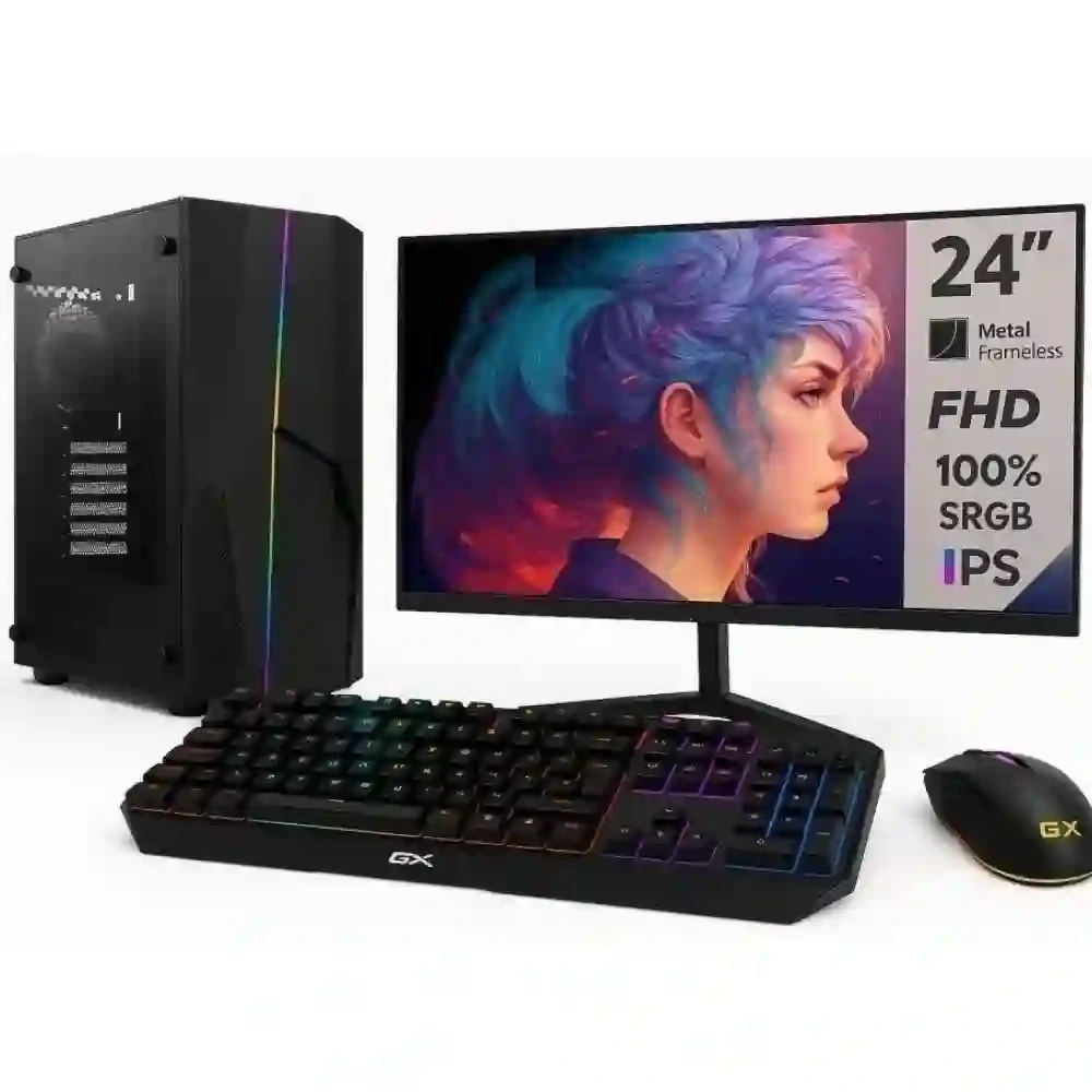 PC zostava AMD Ryzen 5 5600G Hexa Core | DDR4 RAM 16GB | SSD 500GB | AMD Radeon Vega | WiFi + Bluetooth | 24" LCD monitor | SET | Windows 11 Pro