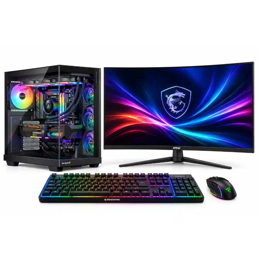 herný pc set intel core ultra 7 rtx 5070 msi 4k monitor