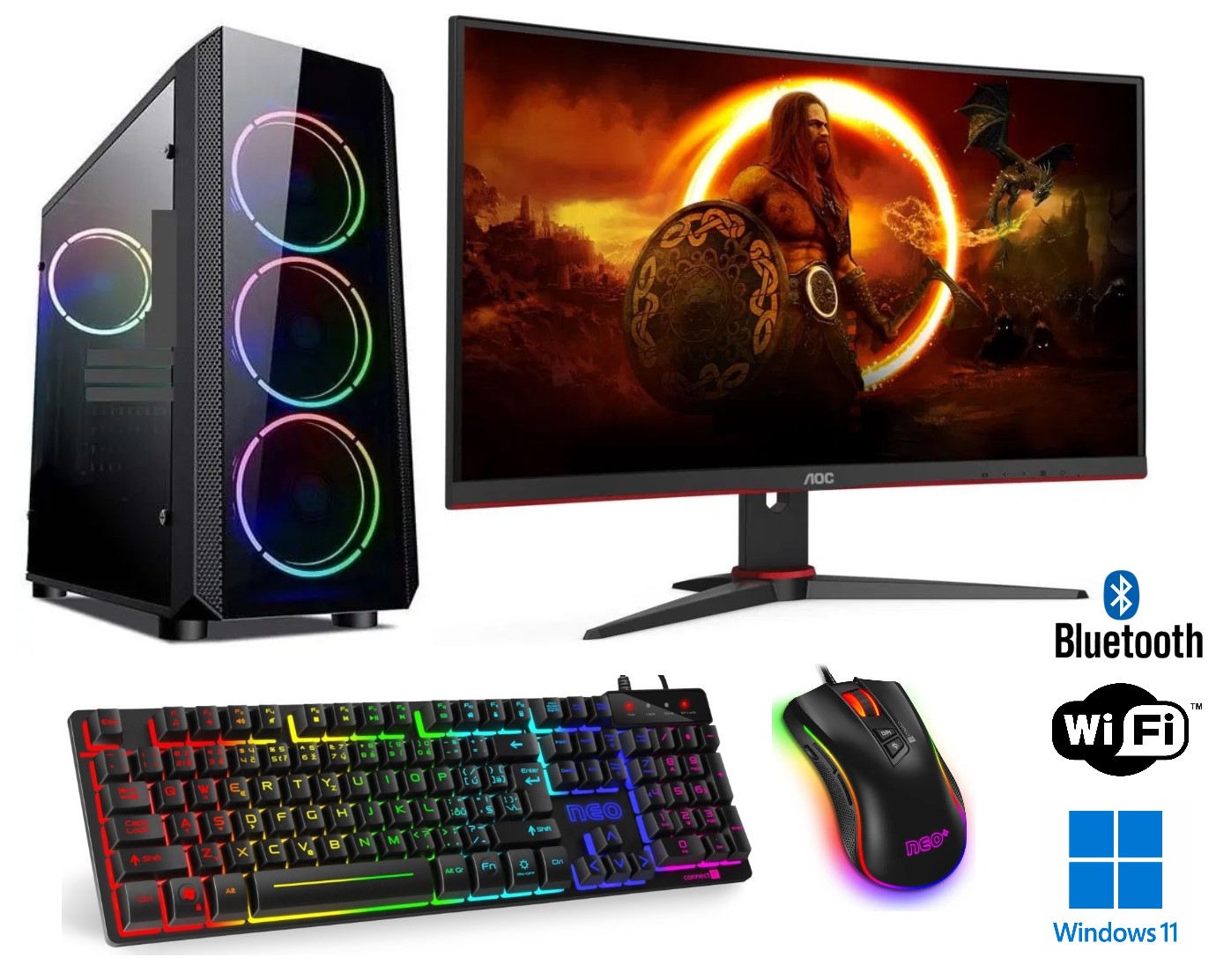 PC SET s AMD Ryzen 7 5700G, RTX 3050 VENTUS 8GB, 27'' AOC 165Hz monitor, Windows 11 Pro