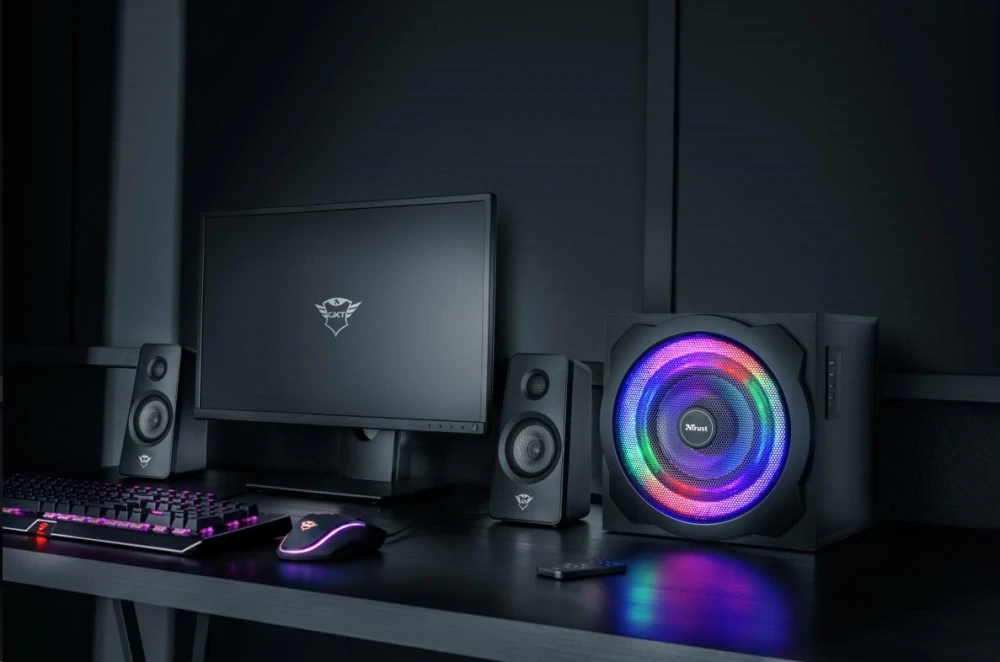 TRUST Reproduktory GXT 629 Tytan RGB Osvetlené 2.1 sada reproduktorov