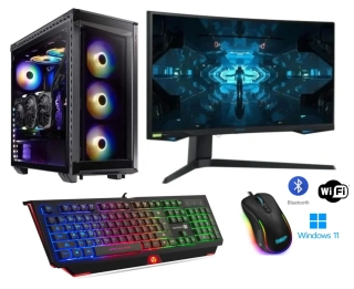 PC zostava AMD Ryzen 5 7600X Hexa Core + vodné chladenie | DDR5 RAM 64GB | Gigabyte GeForce RTX 5060 Ti 8GB | SSD 1000GB | WiFi + Bluetooth | 32" LCD Samsung Quad HD | Hráčsky SET | Windows 11 Pro
