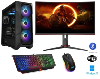PC zostava AMD Ryzen 5 9600X Hexa Core | DDR5 RAM 32GB | SSD 1TB | HDD 2TB | SAPPHIRE AMD Radeon RX 6500 XT | WiFi + Bluetooth | 27" LCD monitor ACER NITRO 240Hz | Hráčsky SET PRO | Windows 11 Pro