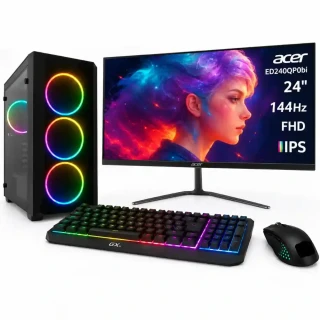PC SET Ryzen 5 8500G | 16GB DDR5 | 1TB SSD | Radeon 760M | 24" LCD | Win 11 Pro