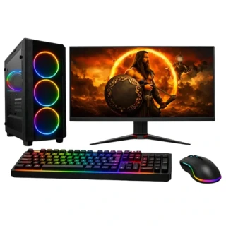 Kompletná herná zostava Intel Core i3-14100F s grafikou Intel Arc B580 a 24-palcovým LCD monitorom