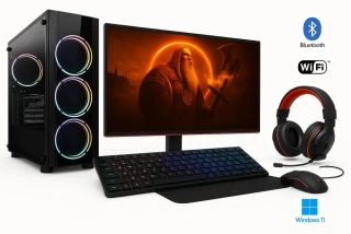 PC zostava Intel Core i3-14100F Quad Core | DDR4 RAM 16GB | SSD 1000GB | Gigabyte GeForce RTX 3050 WindForce OC 6GB Gaming | WiFi + Bluetooth | 24" LCD monitor ACER Nitro | Hráčsky SET | WIN 11 Pro