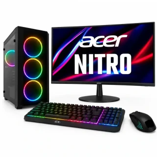 PC SET Ryzen 5 5500 | 8GB RAM | 500GB SSD | GT 1030 | 24" LCD | Win 11 Pro