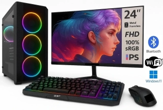 PC zostava AMD Ryzen 3 3200G Quad Core | DDR4 RAM 8GB | SSD 500GB | Nvidia MSI Geforce GT 1030 4GB | WiFi + Bluetooth | 24" LCD monitor | SET | Windows 11