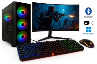 PC zostava Intel Core i5-14400F 10-Core | RAM 32GB | SSD 1TB | HDD 4TB | Gigabyte GeForce RTX 5050 WINDFORCE OC 8GB | WiFi + Bluetooth | 27" LCD Gigabyte Quad HD 180Hz prehnutý | Windows 11 Pro