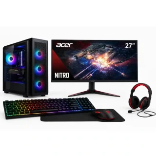 PC SET Intel i5-14400F | 16GB RAM | 1TB SSD | RX 7600 8GB | 27" LCD | Win 11 Pro