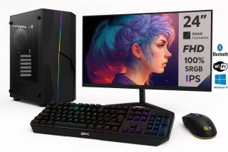 PC zostava AMD Ryzen 5 5600GT Hexa Core | DDR4 RAM 16GB | SSD 1000GB | AMD Radeon Vega | WiFi + Bluetooth | 24" LCD monitor | Herný SET | Windows 11 Pro